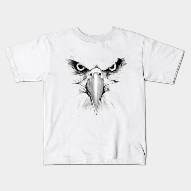 A Very Angry Eagle Kids T-Shirt by designsbycreation